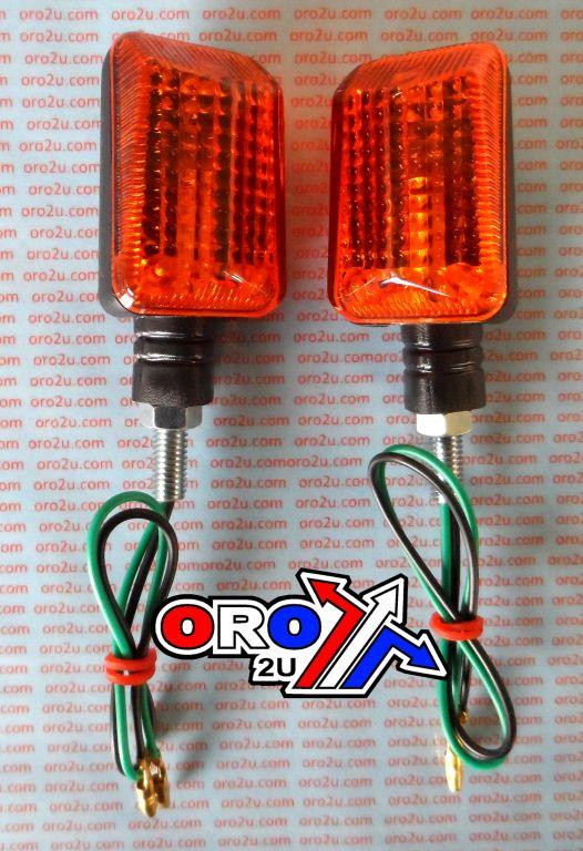 INDICATORS UNIVERSAL SHORT BLACK WITH AMBER LENS – PAIR (12V 15W)