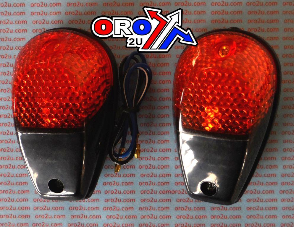 INDICATORS FLUSH BLACK WITH AMBER LENS – PAIR