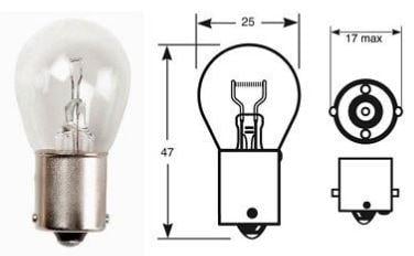LIGHT BULB 12V 21W BA15S P382 INDICATROR STOP BRAKE