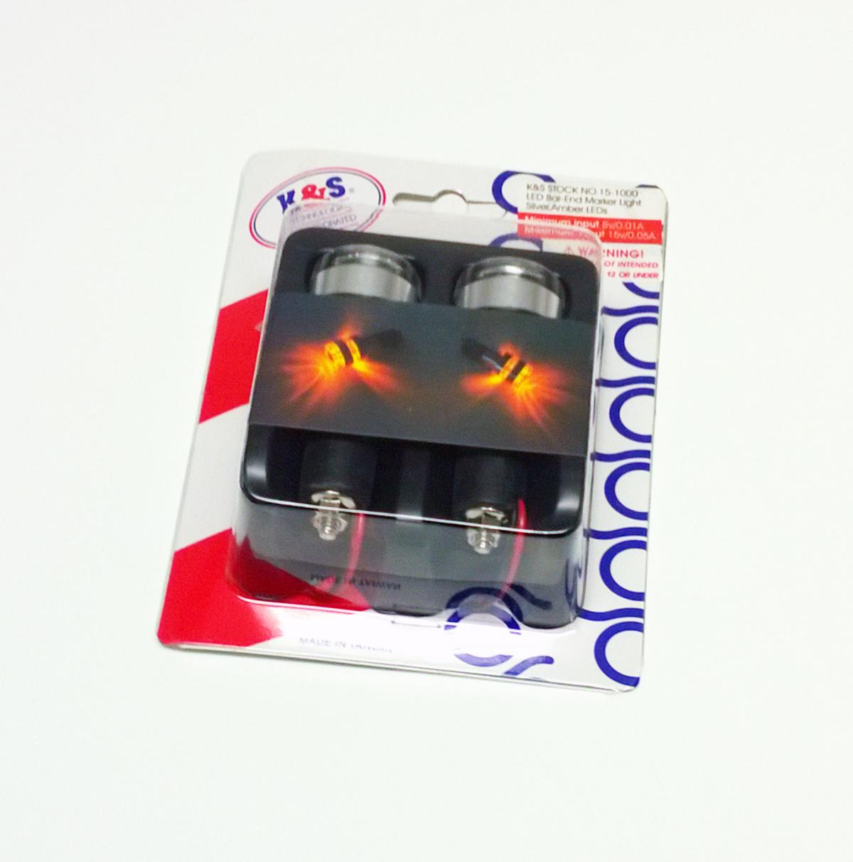 BAR END LED LIGHT SILVER KS15-1000