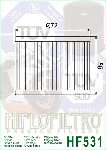 OIL FILTER HIFLO HF531 SUZUKI, 16510-06C00 ROAD GSX250