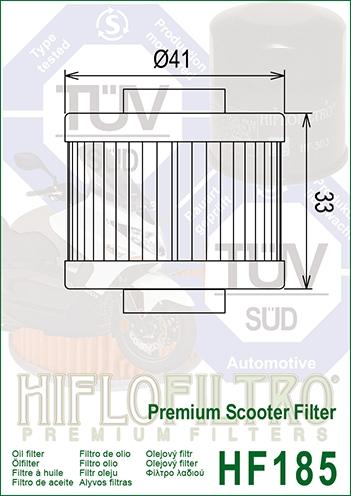 OIL FILTER HIFLO HF185 APRILIA, 02 05 50/737492, PIAGGIO, ROAD, 210483727