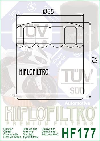 OIL FILTER HIFLO HF177 BUELL, Buell 63806-00Y, ROAD