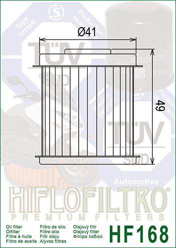 OIL FILTER HIFLO HF168 DAELIM, Daelim 15412-SA1T-000, ROAD