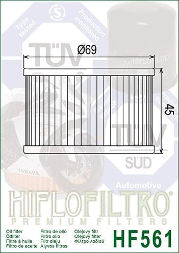 OIL FILTER HIFLO HF561, Kymco 1541A-KED9-9000