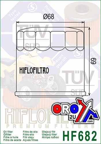 OIL FILTER HIFLO HF682 CF Moto ATV CF118 500cc CF500 - 3 CF500 - 5 / 5A Hyosung 2008-11 TE450 (ATV)