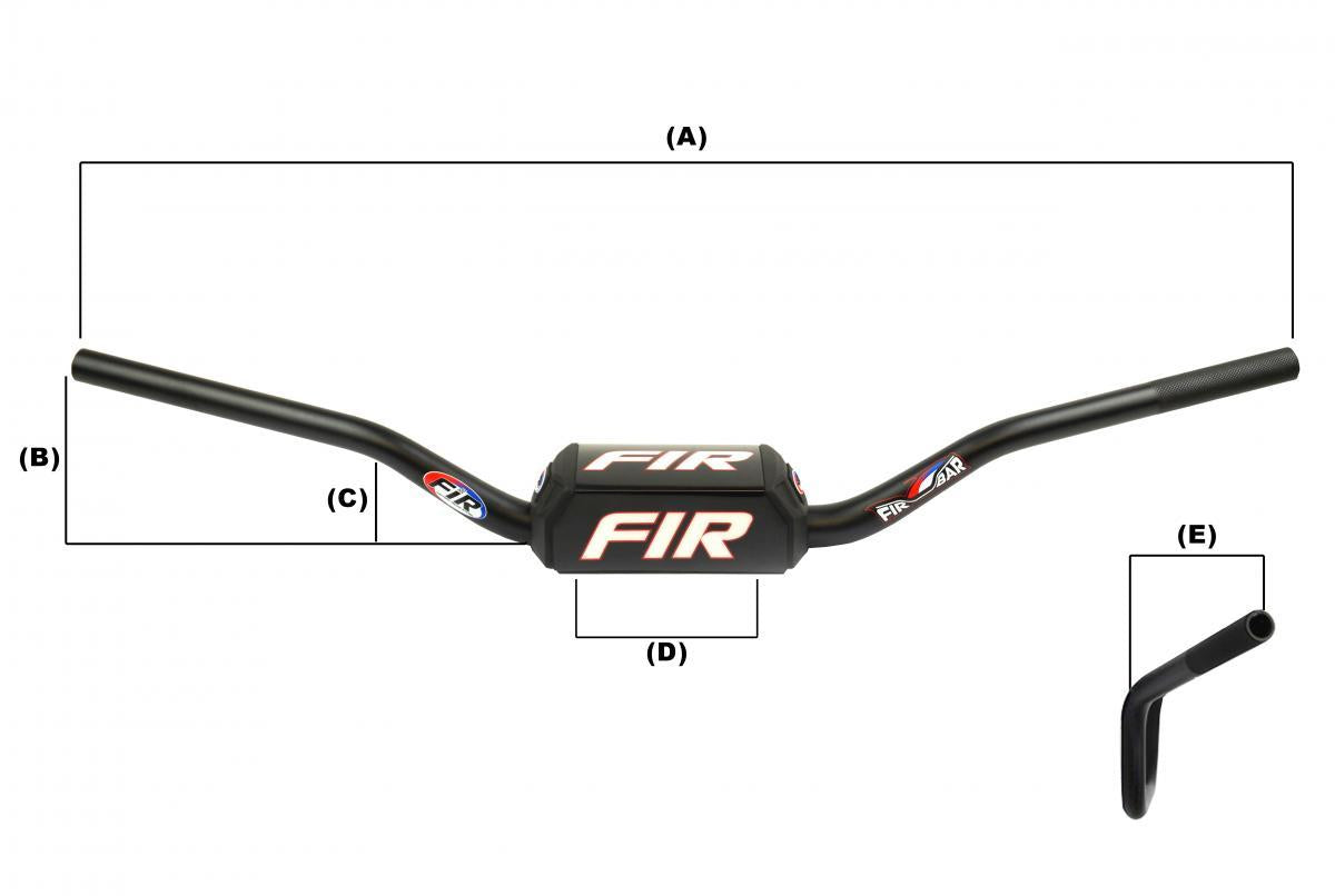 FIR 28MM FATBAR MCGRATH 821, MCGRATH / SHORT, 821-01-BK, TH-104-7075 WITH BAR PAD