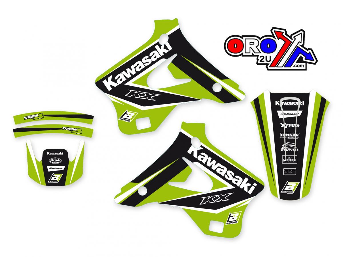 94-98 KX125 KX250 DREAM-4, BLACKBIRD DECAL SET 2410N