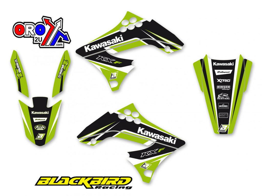 09-11 KXF450 DREAM 4 GRAPHIC, BLACKBIRD DECAL KIT 2419N