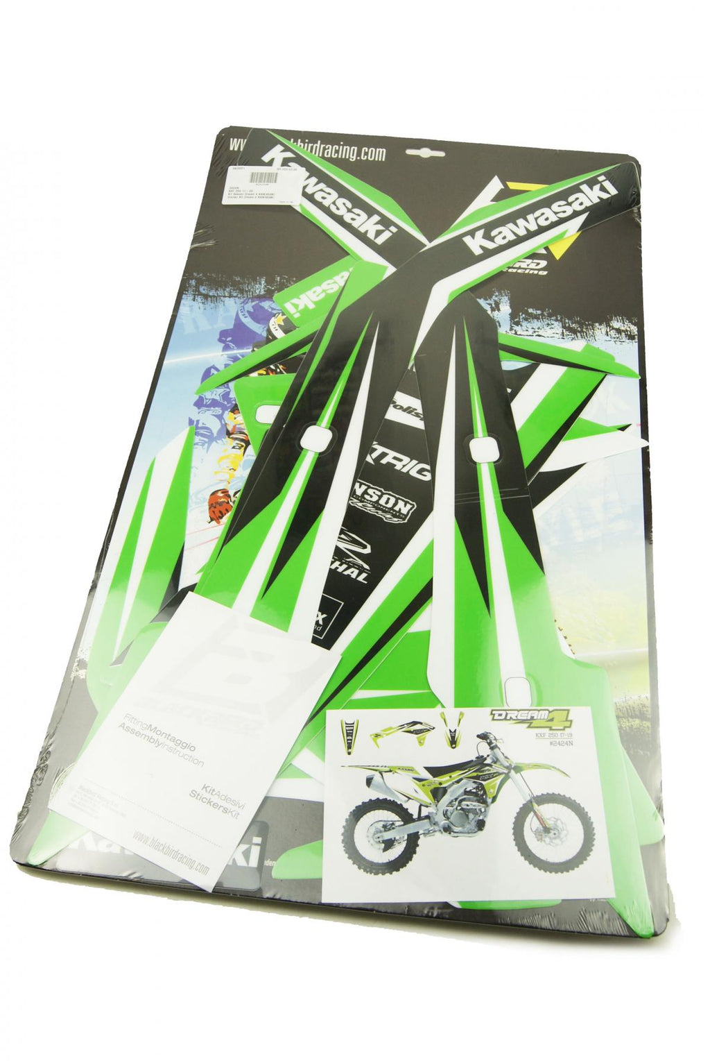 17-20 KX250F DREAM 4 GRAPHICS, BLACKBIRD 2424N DECAL KIT