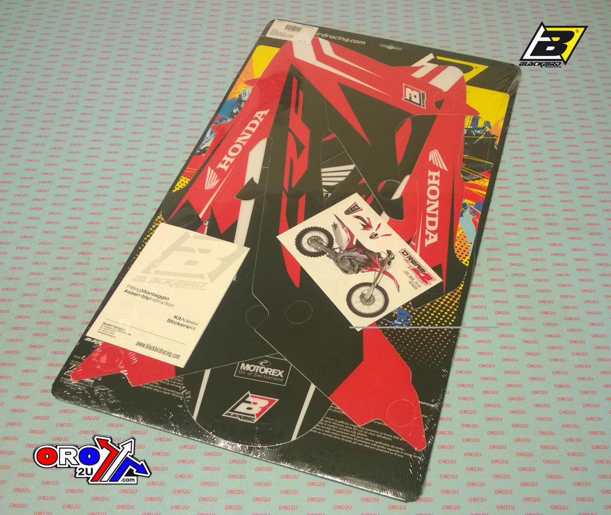 04-16 CRF450X DREAM 4 GRAPHIC, BLACKBIRD DECAL KIT 2143N