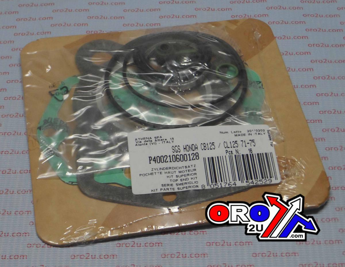 TOP END GASKET SET CB/CD/CL/TL/SL/XL 125 71-75, ATHENA P400210600128 HONDA