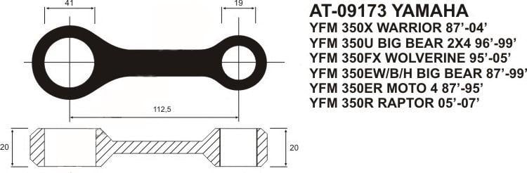 CONNECTING ROD KIT YFM350, PSYCHIC AT-09173 1UY-11651-00