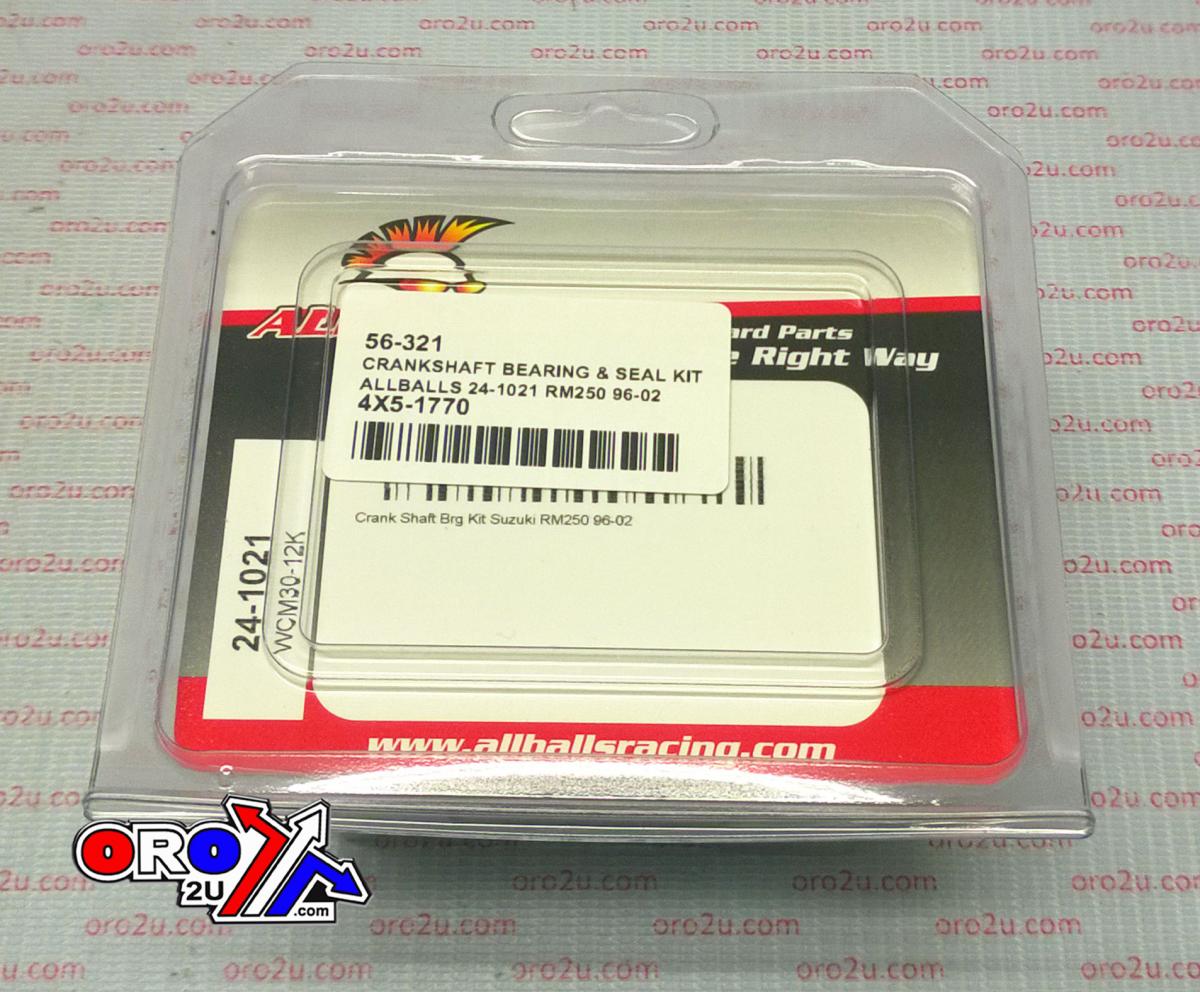 CRANKSHAFT BEARING & SEAL KIT, ALLBALLS 24-1021 RM250 96-02