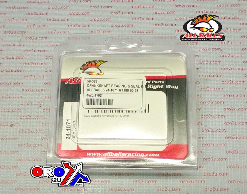 CRANKSHAFT BEARING & SEAL KIT, ALLBALLS 24-1071 RT180 90-98