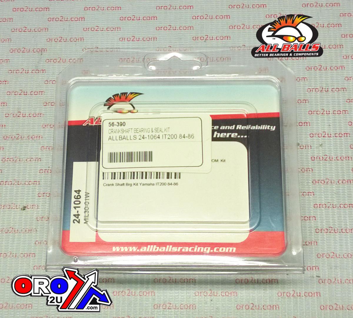 CRANKSHAFT BEARING & SEAL KIT, ALLBALLS 24-1064 IT200 84-86