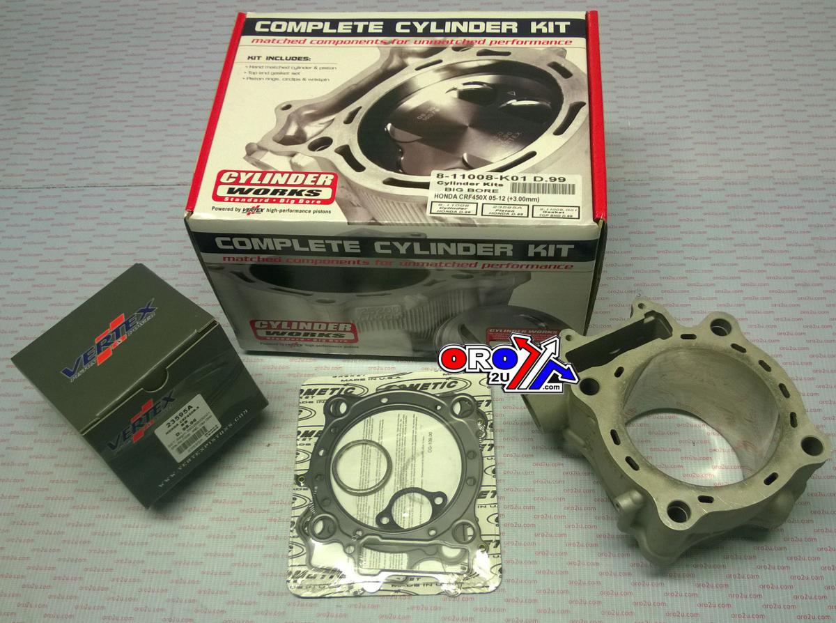 CYLINDER KIT 99 05-17 CRF450X, WORKS CYLINDER 11008-K01 BIG BORE