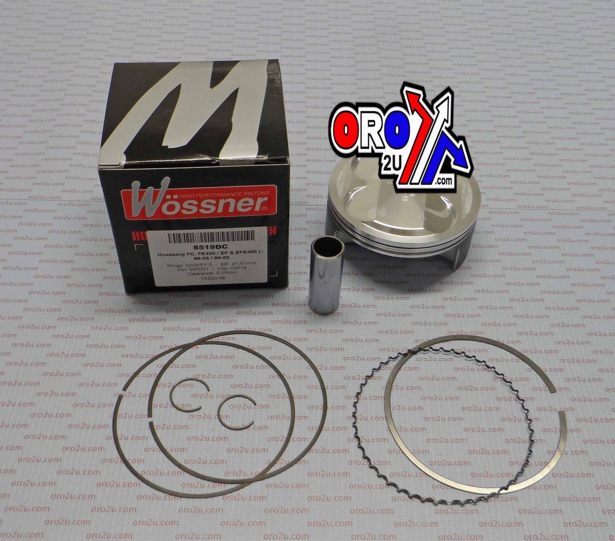 PISTON KIT HUSABERG 400 92.02m, FORGED WOSSNER 8519DC
