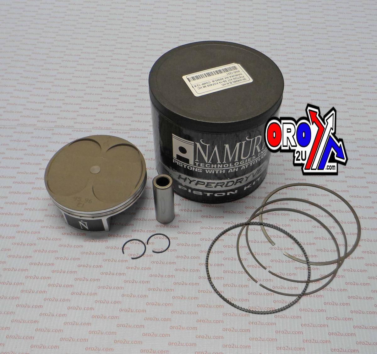 PISTON KIT 09-18 KXF450 96mm, NAMURA NX-20045-BCOMP 12.8:1, KX450F, KX-F450, Hyperdryve