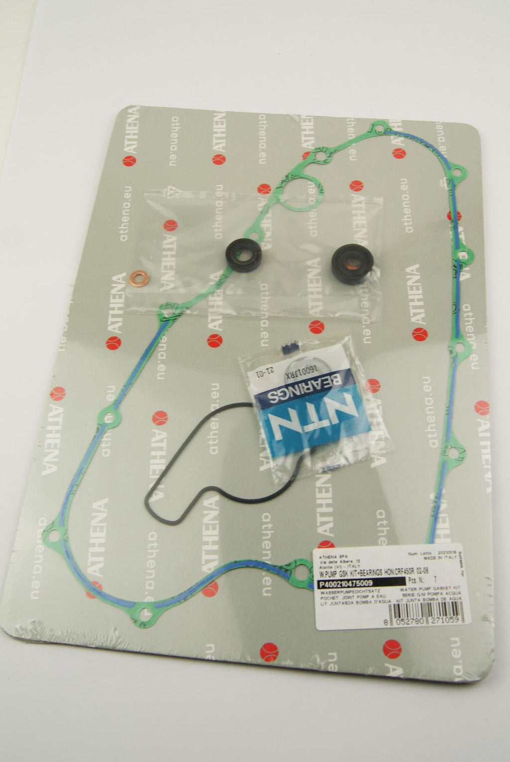 WATER PUMP GASKET KIT CRF 450 02-08, ATHENA P400210475009 HONDA WITH BEARING