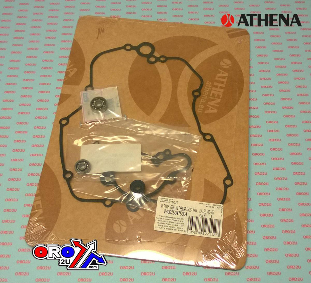 WATER PUMP GASKET KIT KX 125 03-07, ATHENA P400250475004 KAWASAKI WITH BEARING
