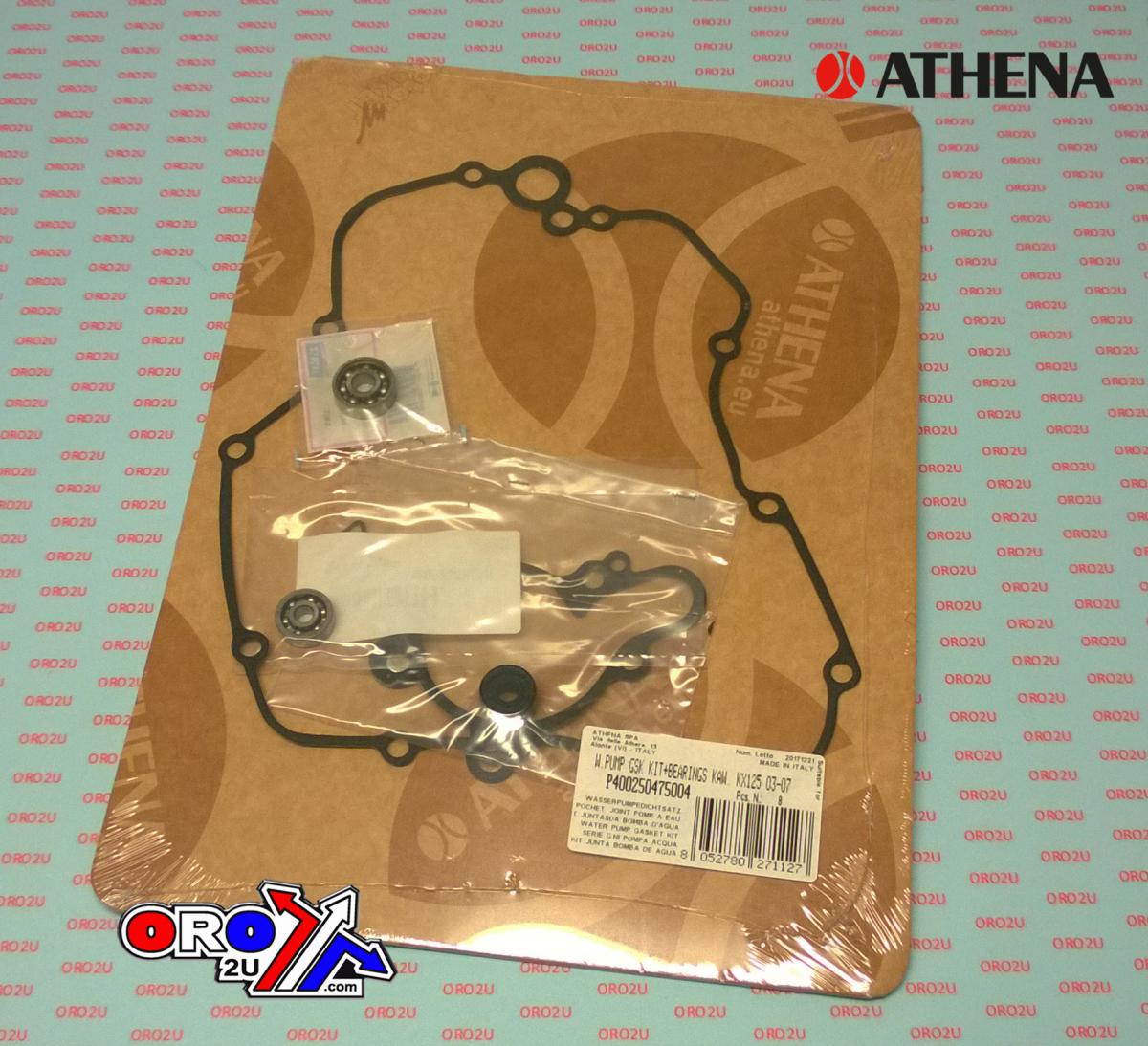 WATER PUMP GASKET KIT KX 125 03-07, ATHENA P400250475004 KAWASAKI WITH BEARING