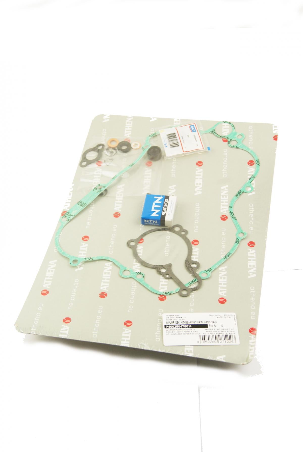 WATER PUMP GASKET KIT KX 125 94-02, ATHENA P400250475014 KAWASAKI WITH BEARING