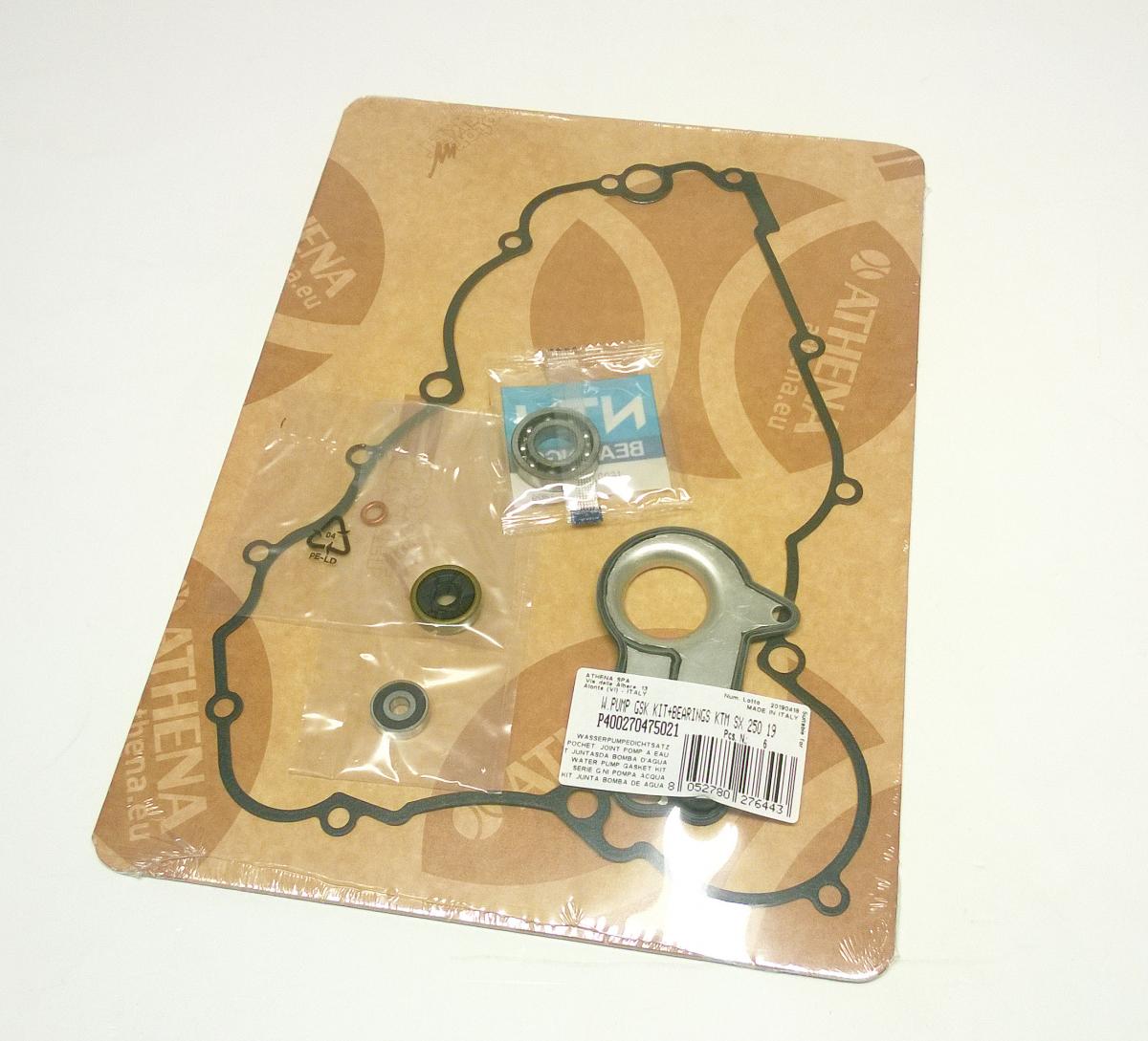 WATER PUMP GASKET KIT SX/XC/TE/EC 250/300 18-22, ATHENA P400270475021 KTM/HUSKY/GAS WITH BEARING