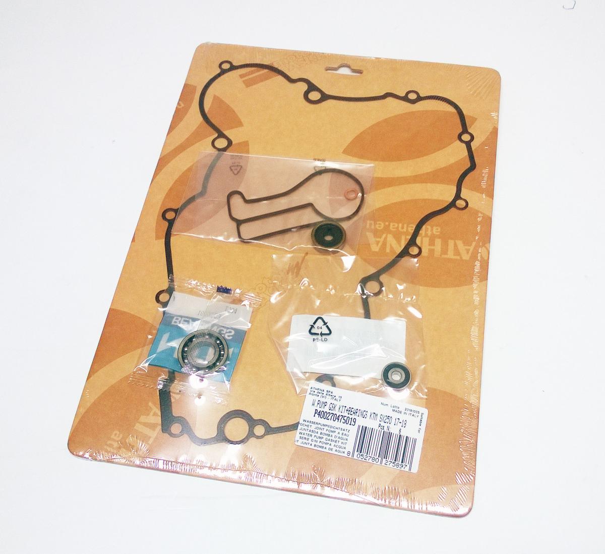 WATER PUMP GASKET KIT SX/XC/TE 250/300 17-19, ATHENA P400270475019 KTM/HUSKY WITH BEARING