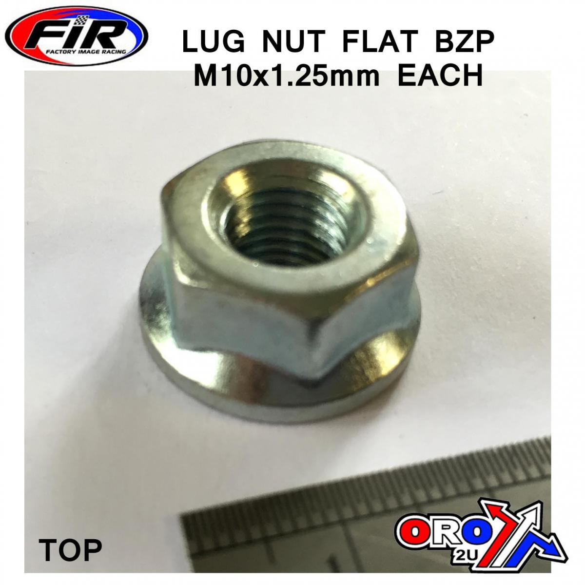 LUG NUT M10x1.25 FLAT OPEN, LUG4 STEEL OEM OPEN END