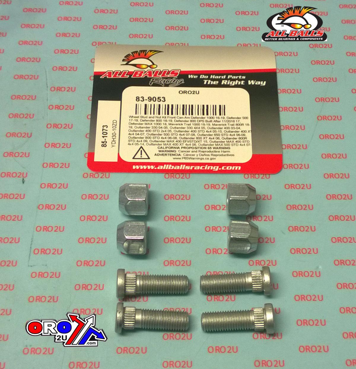 Wheel Stud and Nut Kit, ALLBALLS 85-1073