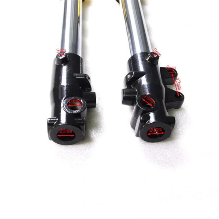 PIT BIKE FORKS 45/48MM UNIVERSAL, 15MM SPINDLE, 735MM