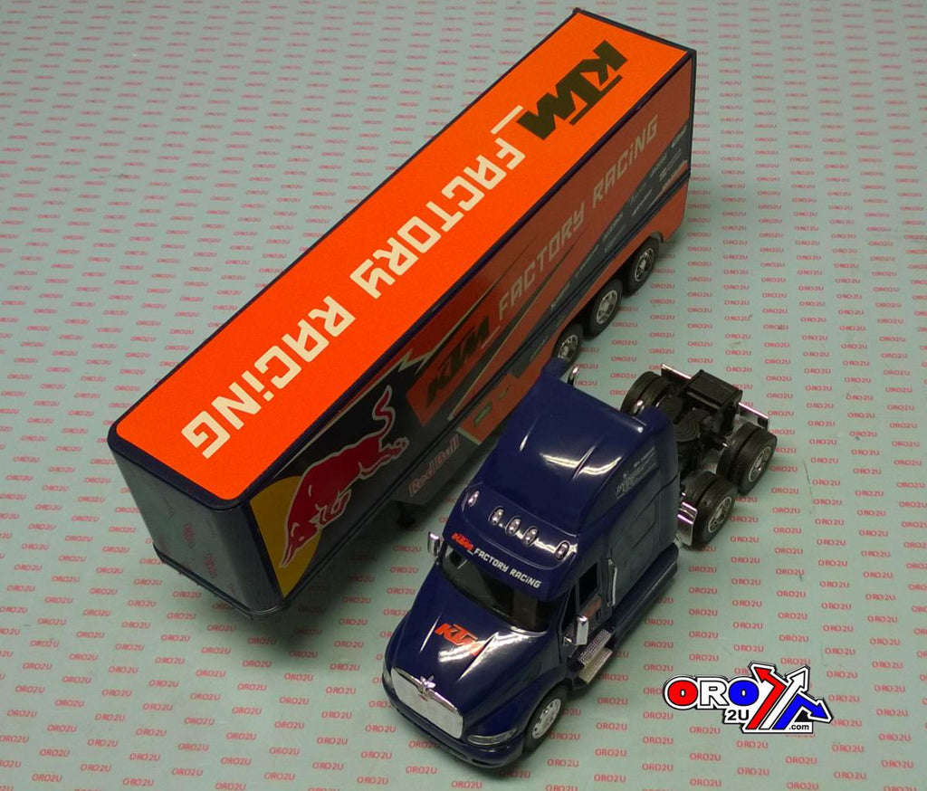 MODEL DIE CAST RED BULL KTM RACE, TRUCK, BLUE AND ORANGE, SCALE 1:32, NEWRAY 14393