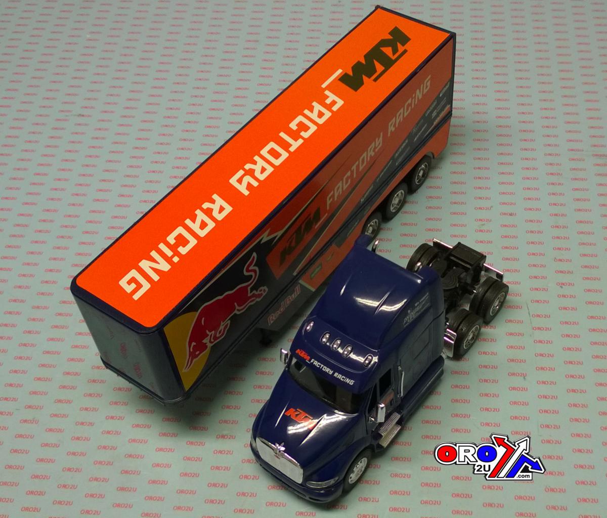 MODEL DIE CAST RED BULL KTM RACE, TRUCK, BLUE AND ORANGE, SCALE 1:32, NEWRAY 14393