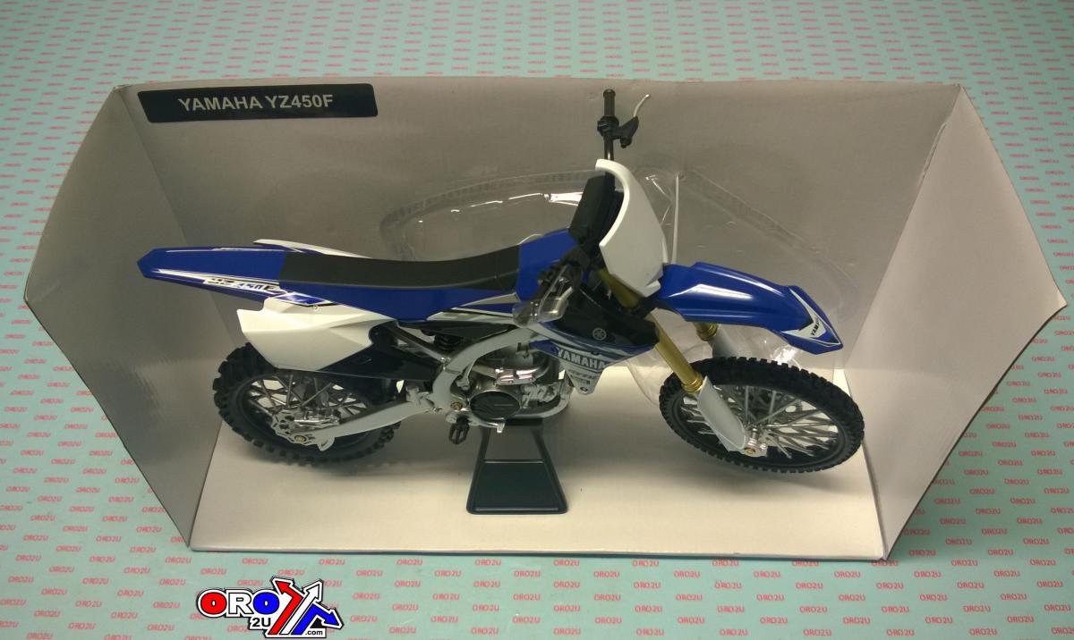 MODEL DIE CAST YAMAHA YZ450F 2017, BLUE AND WHITE, SCALE 1:6, NEWRAY 49643