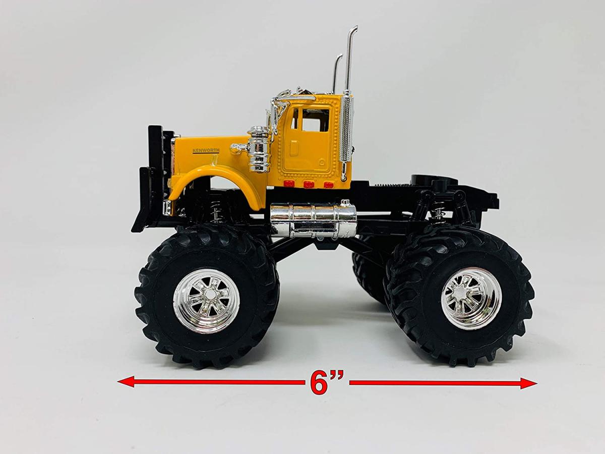 MODEL DIE CAST KENWORTH W900 TRUCK, YELLOW AND BLACK, SCALE 1:43, NEWRAY 54566