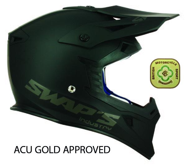 MX HELMET XL 62 MATT BLACK, SWAP'S S818 FULL FACE CSW1F1005, !! ACU GOLD APPROVED !!