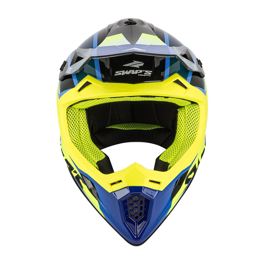 MOTOCROSS HELMET SWAPS S818 - SHINY FLUO YELLOW - SIZE M 57cm - 58cm