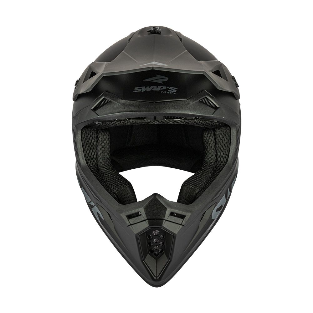 MOTOCROSS HELMET SWAPS S818 - MATT BLACK - SIZE M 57cm - 58cm
