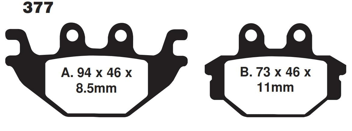 BRAKE PADS SINTERED METAL, SIFAM S1989N (FA377HH)