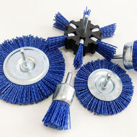 NYLON ABRASIVE FILAMENT BRUSH SET 5 PIECES 6mm SHANK - TOOLZONE KDPAB160