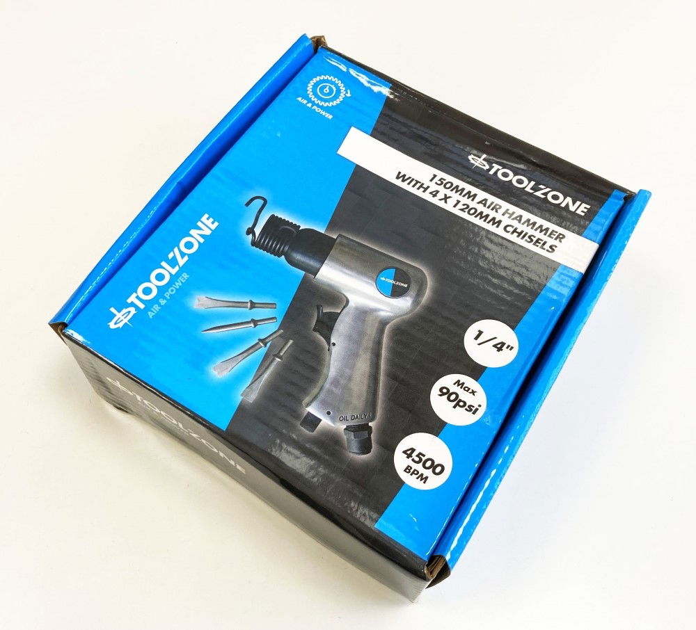 AIR HAMMER KIT WITH FOUR 120mm CHISELS - TOOLZONE KDPAT010