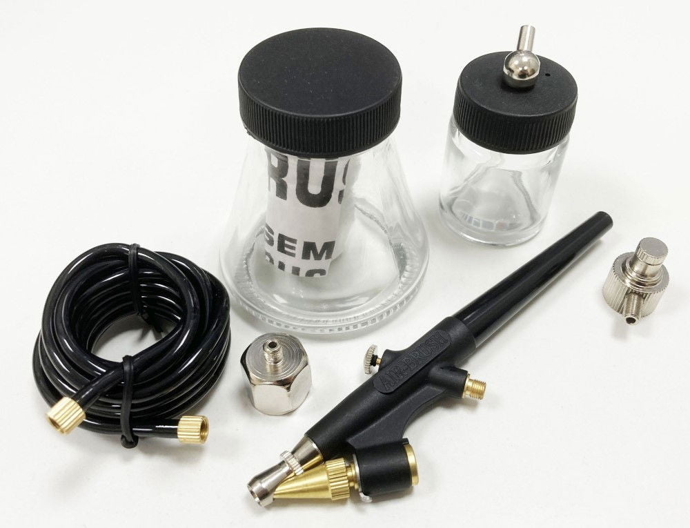 MINI AIR BRUSH KIT WITH 152cm AIR HOSE AND PAINT JARS - TOOLZONE KDPAT033