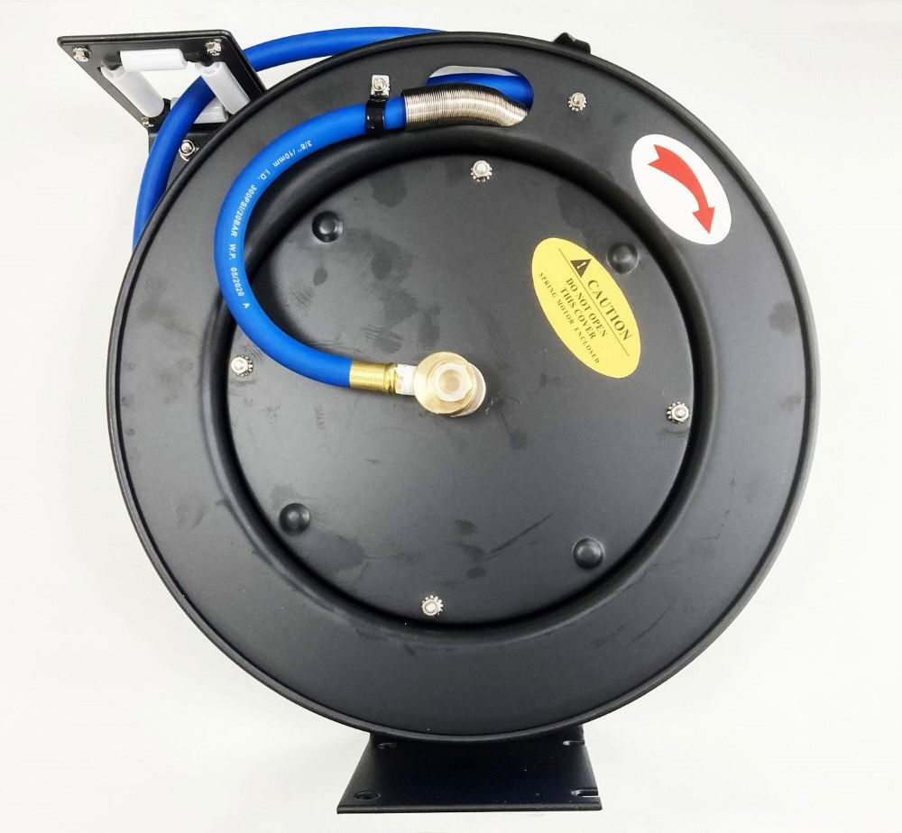 RETRACTABLE AIR HOSE ON REEL 3/8 x 50ft INLET/OUTLET 3/8 bsp WORKING PRESSURE 300 psi - TOOLZONE KDPAT077