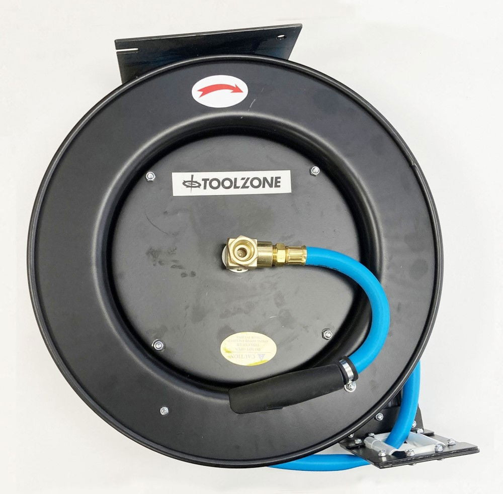 RETRACTABLE AIR HOSE 50ft 1/2 WORKING PRESSURE 300psi AUTO REWIND - TOOLZONE KDPAT104