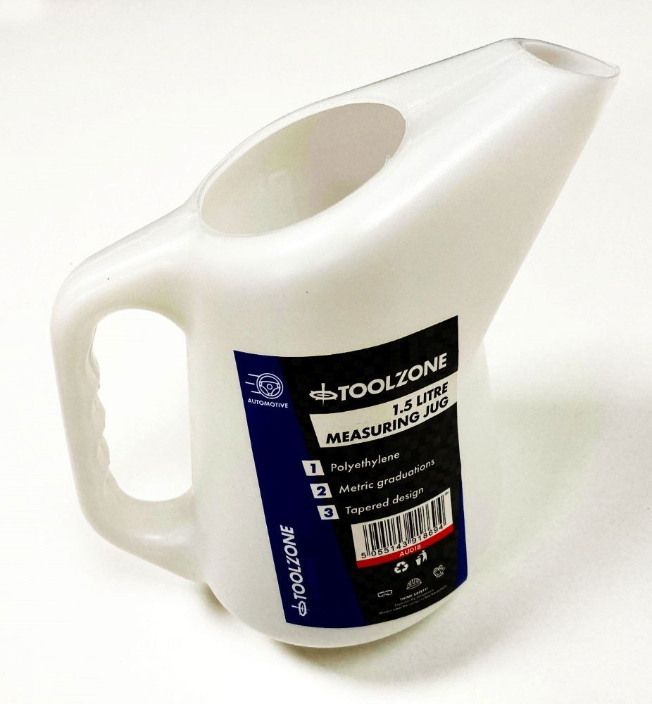 MEASURING JUG 1.5 litre TAPERED POLYETHYLENE WITH FIXED SPOUT - TOOLZONE KDPAU018