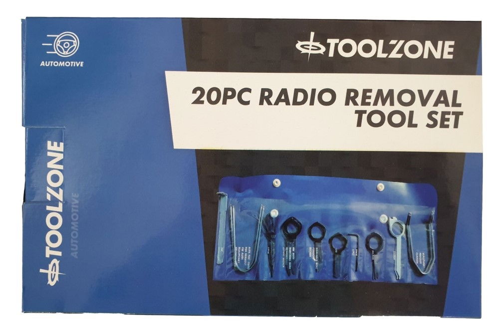 RADIO REMOVAL TOOL SET 20pc FOR CAR STEREO - TOOLZONE KDPAU041