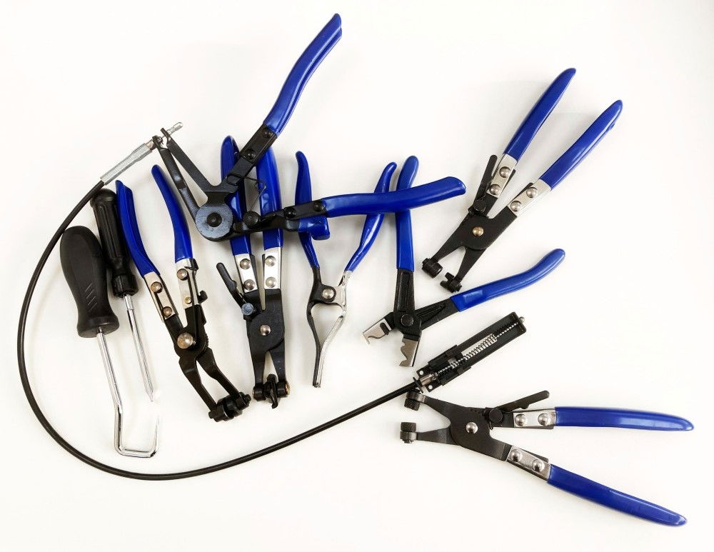 HOSE CLAMP PLIER SET 9pc WITH REMOVER AND SWIVEL JAW TOOLS - TOOLZONE KDPAU043