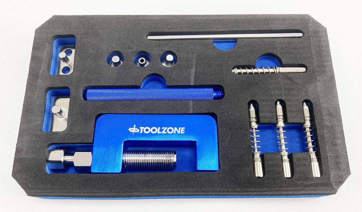 CHAIN BREAKER AND RIVETING TOOL FOR MOTORCYCLE DRIVE CHAINS 3-5mm - TOOLZONE KDPAU052