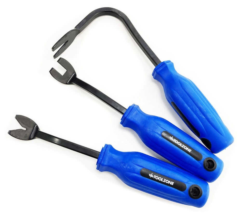 CAR DOOR TRIM REMOVER SET 3pc HEAVY DUTY STEEL - TOOLZONE KDPAU080